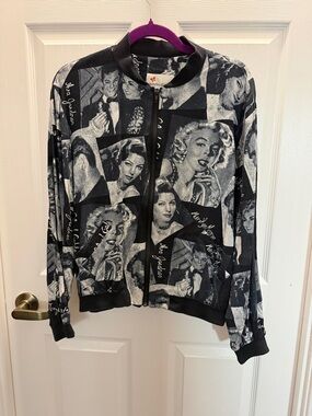 Black & White Photo Collage Bomber Jacket